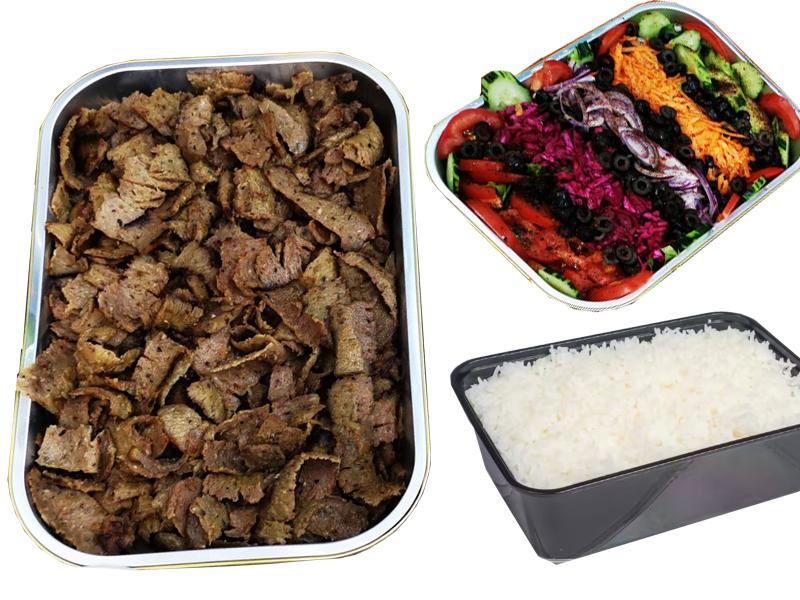 Beef Döner Tray (half) - With Rice - 950gr