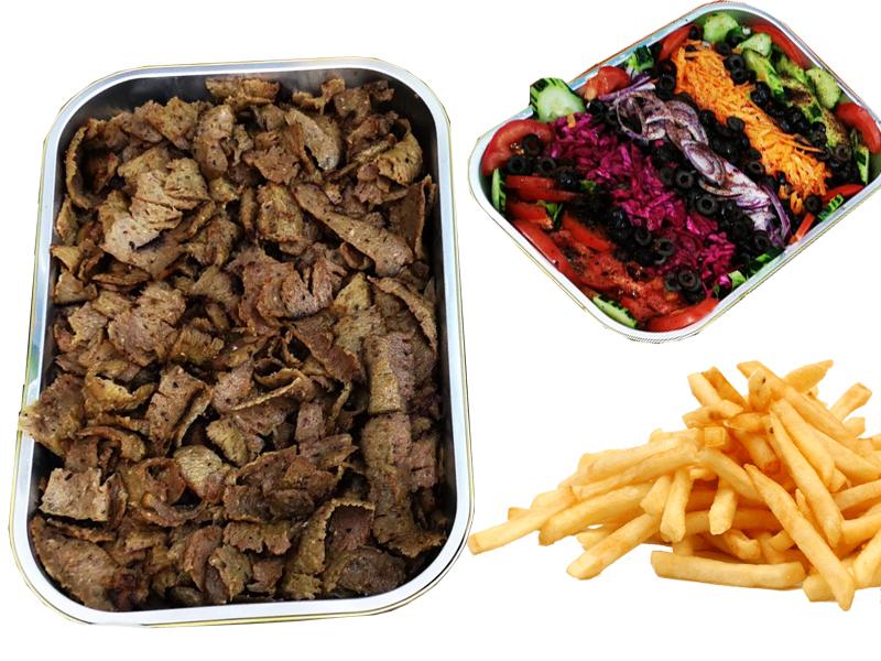 Beef Döner Tray - With Chips - 1900gr
