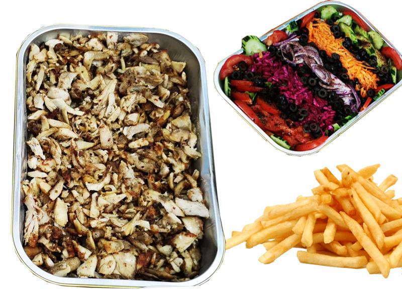 Chicken Döner Tray (half) - With Chips - 950gr